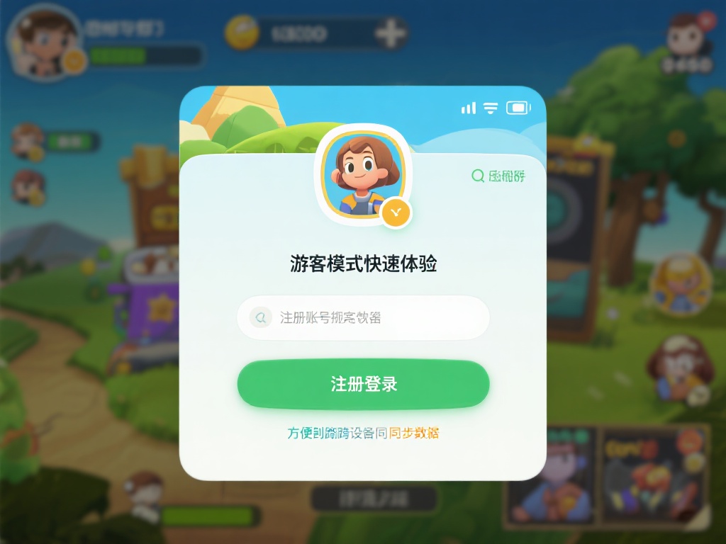 注册或登录
进入游戏后，你可以选择游客模式快速体